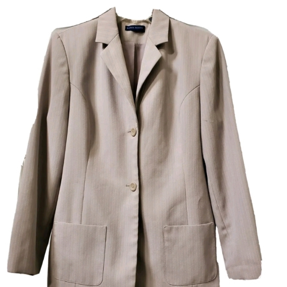 KAREN SCOTT LT BROWN BLAZER SZ 14